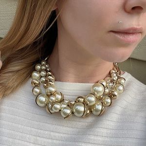 Authentic Dior Triple Strand Pearl Chunky Necklace